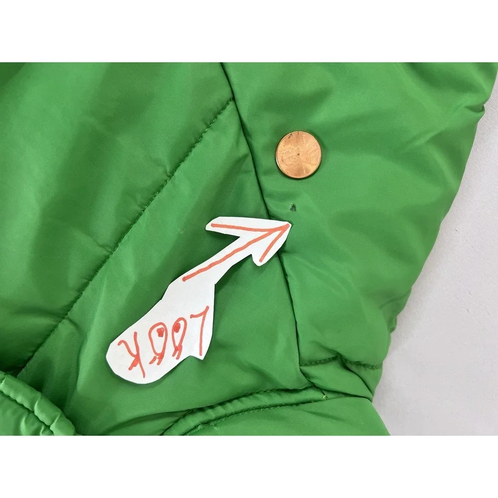 Vintage‎ 1970s 7up Green puffer coat Plac-Jac by Dunbrooke 40-M-42 Made USA Y2K
